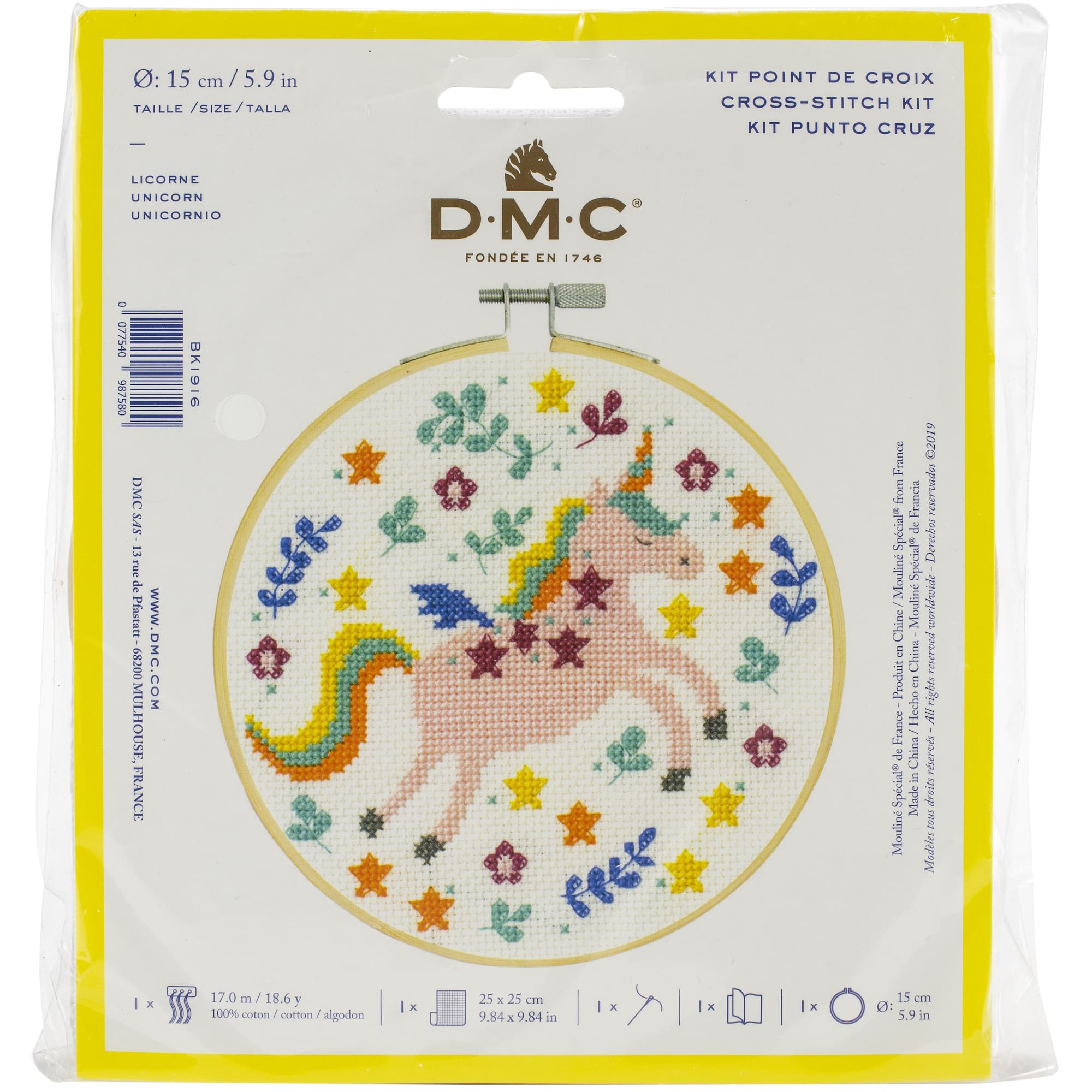 DMC® Flowers & Unicorn Cross Stitch Kit